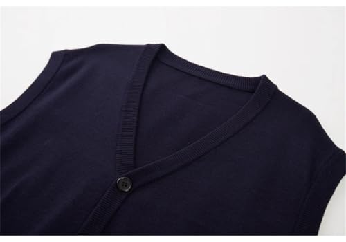 Mens Sweater Vest Business Casual V Neck Knit Vest Loose Large Size with Pocket Sleeveless Waistcoat3