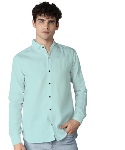 Image of Shirt for Men, Solid Full Sleeves Shirt, Wrinkle Free Men's Shirts, Cotton Casual Shirts, Regular Fit Stylish Mens Shirt, Casual Formal Shirts for Men