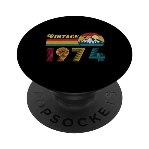 Regalo de 49 cumpleaños, 49 años, hombres y mujeres, retro, vintage, 1974 PopSockets PopGrip Intercambiable
