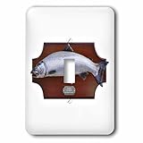 3dRose A fishing trophy of a Coho Salmon mounted on a Mahogany... - Light Switch Covers (lsp-376325-1)