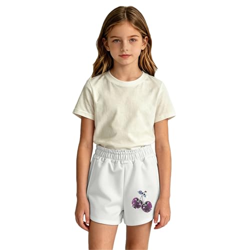 Girls Summer Shorts Loose Fit Casual Feel Short Pants with Cute Printed Design For Play de Tela Suave