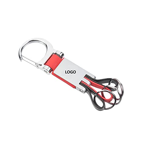 Image of Bullet Premium Bike Classic Keychain Keyring for Bike with 3 Dedicated Rings PU Leather ABS Metal with Bike Logo in the middle Belt Loop Hook dual tone color Orange and Black