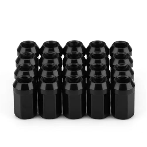 Tuercas de bloqueo de rueda M12x1.5 pernos negros de 17 mm para Mazda