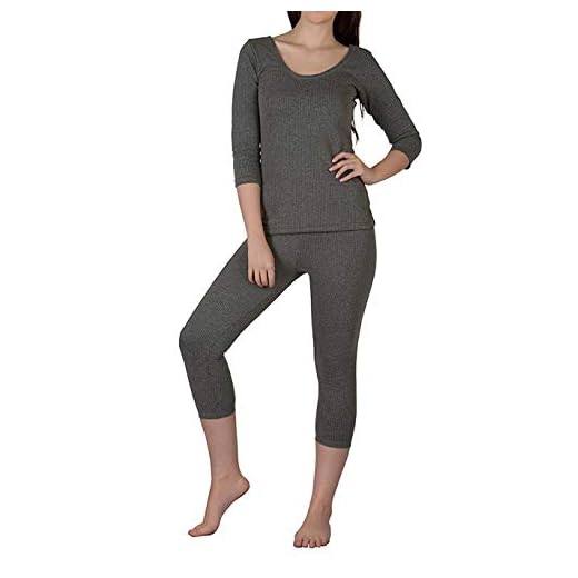 Epoxy Women Thermal Set for Winter Top & Bottom Wear (L1_DGrey-5XL)