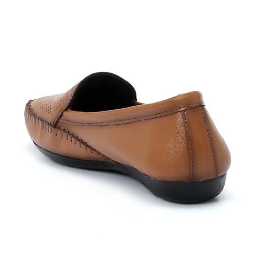 Image of Zoom Shoes Genuine Burnished Leather Brogue Bellies for Women and Girls ZVTR-01 | Ideal for Casual Events, Parties, and Ethnic Looks | Memory Cushioned Insole with Anti-Slip Sole