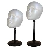 FASHION DO 2 PACKS Adjustable wig or hat styrofoam mannequin head holder stand (13”to 17”)