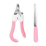 Cat Nail Clippers for Beginners and Groomers - Durable pet trimmer - Supplies with Safety Guard, Avoid Overcutting - Grooming Tool for Small Animals Tiny Dog Indoor Cat Bunny Rabbit Bird Kitten (Pink)