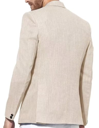 Men's Blazer Linen Jacket Regular Fit Two Buttons Casual Sport Coats Lightweight Sports Jacket3