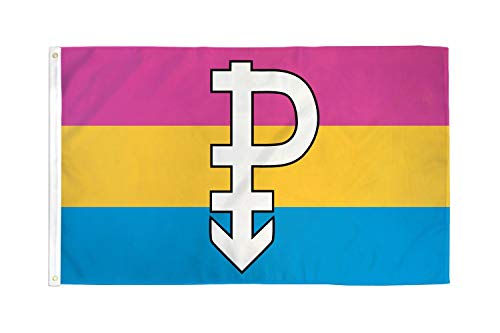 AZ FLAG - Flagge Pansexualität Symbol Schwarz - 150x90 cm - Pansexuellen Omnisexualität Fahne 100% Polyester mit Messing-Ösen - 110g