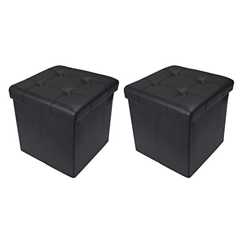 Otto & Ben 15" Storage Ottoman - [2pc Set] Folding Toy Box Chest