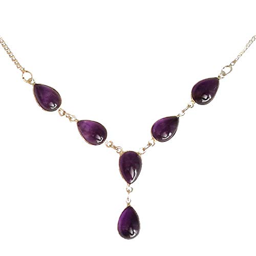 Collier améthyste en argent 925 véritable - Pendentif pierre violette femme Le Luft 8x12mm