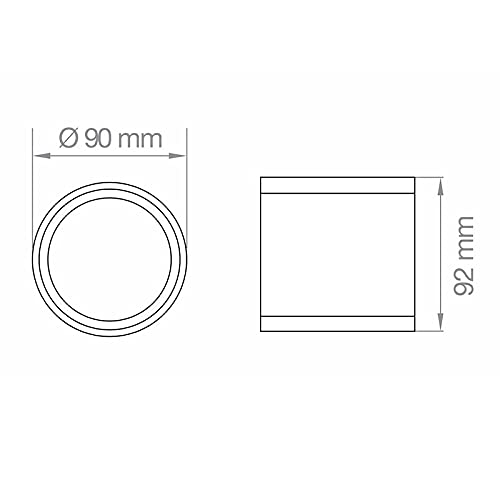 Lampo Lampada GU10 Cilindro IP54 Plafone Tondo A Superficie Da Soffitto In Alluminio Da esterno - Bianco