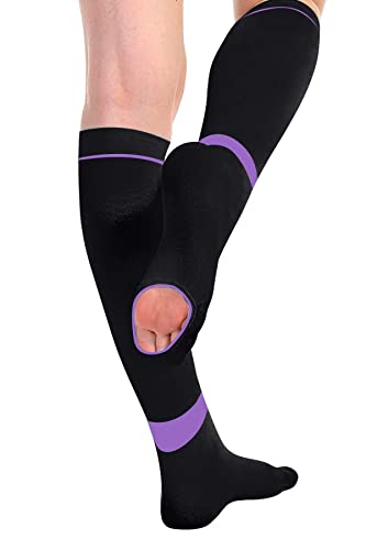 T.E.D. Anti Embolism Compression Stockings Thigh High Knee High for Women Men, 15-20 mmHg TED Hose Socks with Inspect Toe Hole