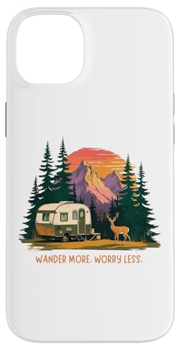 Promenez-Vous, Plus de soucis, Moins de soucis, Coucher de Soleil en Camping-Car Vintage Coque pour iPhone 14 Plus