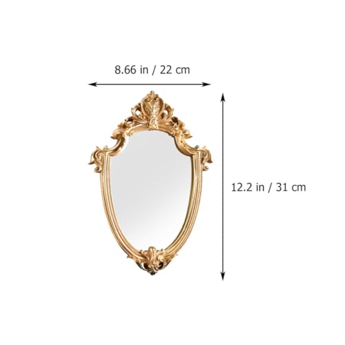 Miroir de Salle de Bain Suspendu Structure Robuste Or Relief - 3
