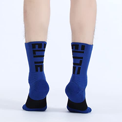 Generic Dagelijkse vrije tijd voor heren en dames, eenvoudige kniekousen, handdoekbodem, verdikte demping, zweetabsorptie en ademende hardloopsokken, blauwe halterloze kousen - Afbeelding 6