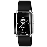 CERO Analogue Square Dial 5 Colours Pu Strap Wrist Watch for Girls & Woman's (Black)