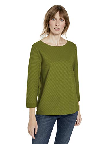 Preisvergleich Produktbild TOM TAILOR Damen Struktur''' T-Shirt, 19652-wood Green, L