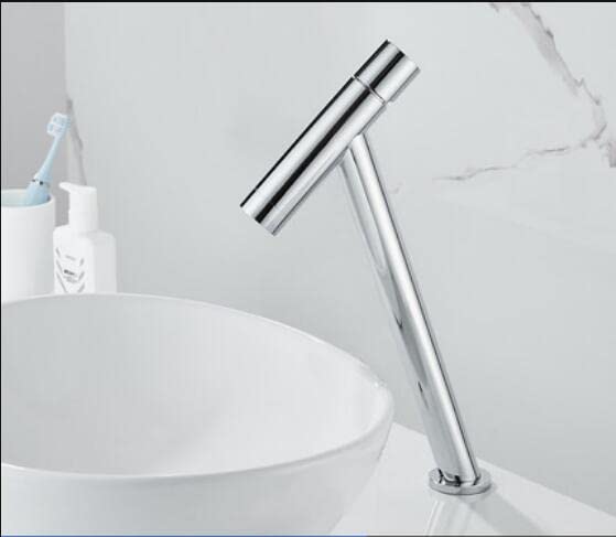 Mitigeur d'évier en laiton chrome tall pour salle de bain design