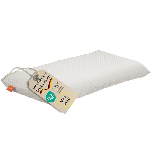 EVERGREENWEB ❤️ Angebot! 1 Kissen 40x80 Hoch 18 cm 100% Memory Foam, Doppelbezug aus Aloe Vera und Baumwolle, herausnehmbar, für Halswirbelsäulenschmerzen, Medizinischem Gerät 2 sleepling orthopädisches Nackenstützkissen, Visco Kissen 40 x 80 cm, höhenverstellbares viskoelastisches Kopfkissen, Memory Foam, waschbar, Ökotex, Made in EU, weiß