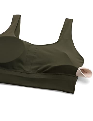 Image of CRZ YOGA Butterluxe U Back Sports Bras | Light Support, Removable Pads, Yoga, Extremely Soft, Longline, Scoop Neck, Wide Straps, for Women