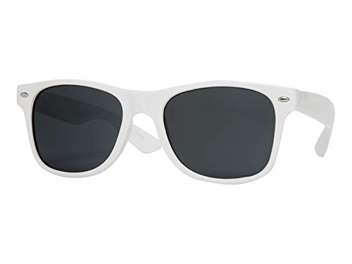 Classic Horn-rimmed Blues Brothers Style Sunglasses, White
