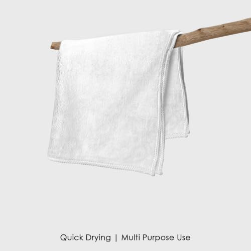 Image of HOUSSE Microfiber Face Towels | Ultra Absorbent, Odour-Free, Quick Dry 550 GSM Face Towel for Home, Gym, Travel, Running and Personal Use | 30x30 cm | Set of 4 Snow White & Red Plum,Pack of 4