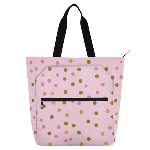 Bolsa de mano con lunares dorados para estudiantes y compras del día a día
