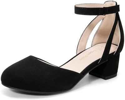DREAM PAIRS Girls Dress Shoes Closed Toe High Heels Ankle Strap T...