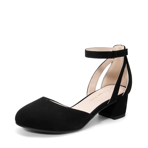 DREAM PAIRS Girls Dress Shoes Closed Toe High Heels Ankle Strap Toddler Little Big Kid Wedding Flower Party Pump