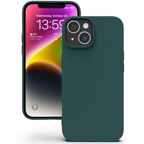 YATWIN Funda para iPhone 13 Mini, Funda Protectora Cuerpo Completo, Silicona Premium, Forro Microfibra Suave Antiarañazos, Verde