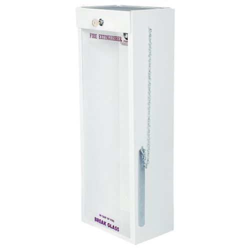 NationalFireSafetyEquipment LLC 2.5 Gallon Metal Water Fire Extinguisher Cabinet For Stainless Steal Water Pressure Fire Extinguishers, White