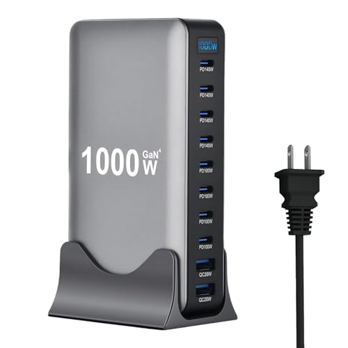 Cargador USB C de 1000W elimina el sobrecalentamiento al cargar portátil y móvil a la vez