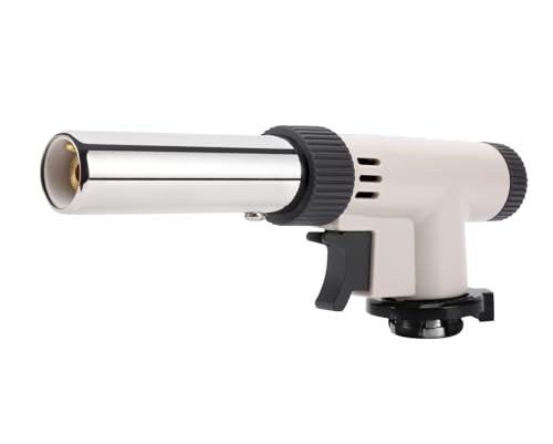 CORKAS Butane Torch Head, Professional Kitchen Cooking Torch with Adjustable Flame, Culinary & Grilling Blow Torch Lighter for Desserts, Creme Brulee, Soldering, BBQ and Baking (Fuel Not Included)