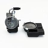 Carburateur SHA 12/12 avec Filtre à Air pour Scooters Piaggio Vespa Ciao, Peugeot 103, MBK51, Tomas, Gris Métallique et Noir