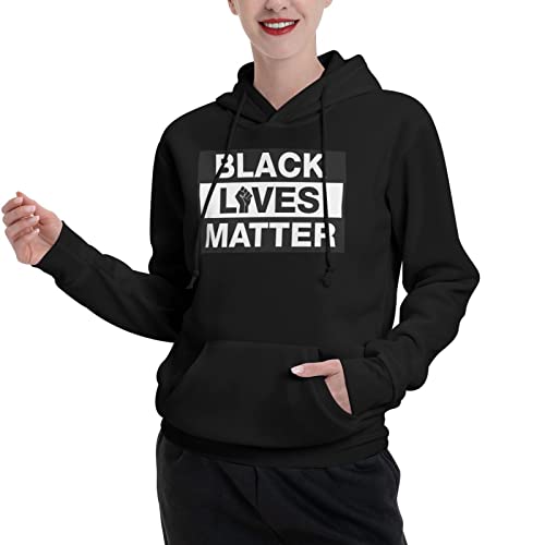 Sweat à capuche BLM homme noir pull molletonné imprimé décontracté taille S - 6