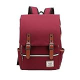 Genérico Mochila unisex de estilo urbano, resistente al desgaste, 16 pulgadas, ideal para estudiantes y viajes (Burdeos)