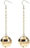 Disco Ball Earrings for Women - 70's Gold, Gold, Size One Size Fits Most
