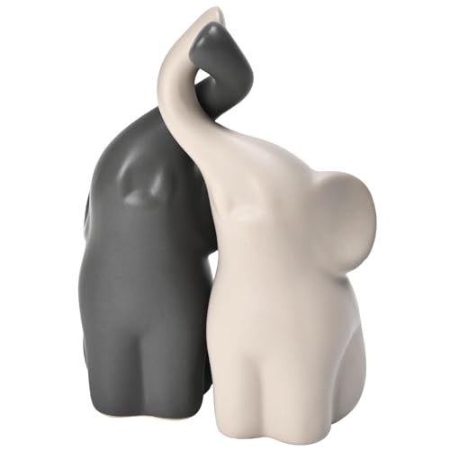 Boobezeen Elephant Statues Home Decor Small Figurines Home Ceramic Decor Sisterhood Elephant Ornament for Living Room House Shelf Table Vanity Entryway DéCor