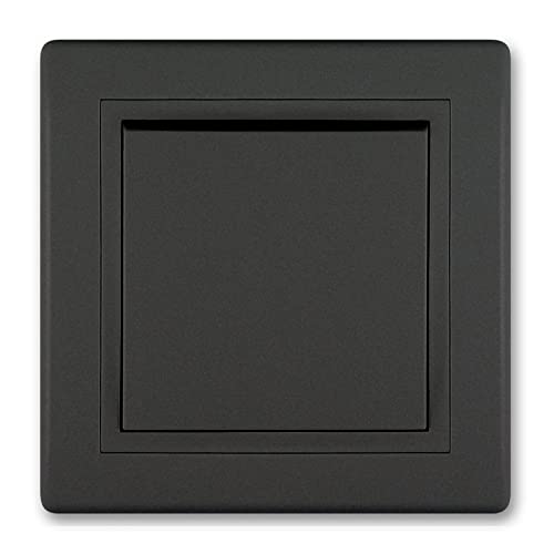 ALING-CONEL | PRESTIGE-Line | Unterputz-Ein/Aus-Schalter | VDE-zertifiziert | für Installationsdose ø 60mm | 10AX/250V~ | inkl.Rahmen (komplett) | Schwarz Soft Touch Cover