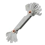 YobiLife Juego de medidores de paso de rosca, herramienta de acero al carbono para identificar roscas métricas e imperiales (55°/60°), selector giratorio para un uso fácil (55° inglés)