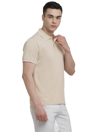 Image of Deniklo Men's Super Soft Half Sleeve T-Shirt | Regular Fit Solid Polo T Shirt for Men | Cotton Rich with Button Down Closure Type for Men |Rib Collar Polo T Shirt | Branded Polo T-Shirt for Men's