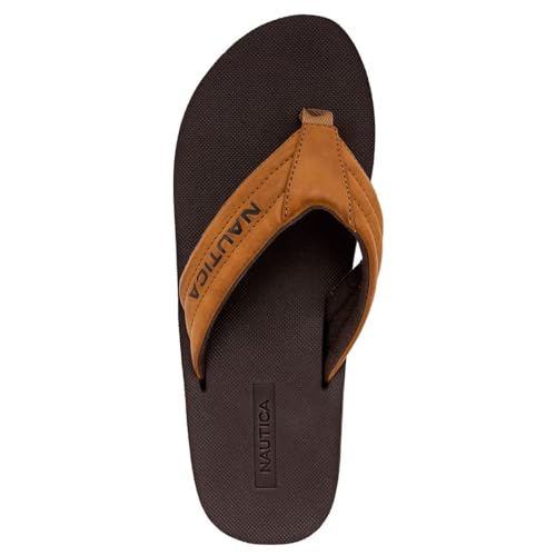 Image of Nautica Men's Flip Flop Shower Sandals Slides - Comfortable Waterproof Beach Footwear Slip-On Thong (Medium /Wide Width)