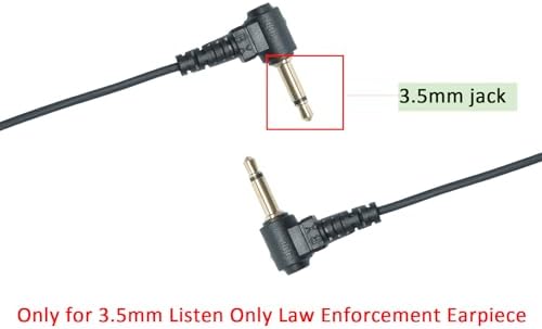 BVMAG 3.5mm G Shape Headset Listen Only Law Enforcement Earpiece 1Pin Surveillance Headset Compatible with Kenwood Motorola Cobra HYT Midland Speaker Mic 5Pack