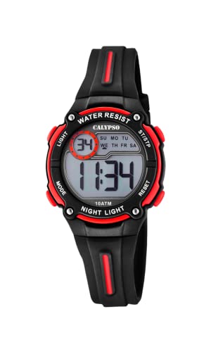 Reloj Deportivo Infantil CALYPSO Negro y Rojo: El Regalo Perfecto Resistente al Agua