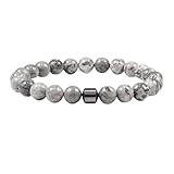 不安を和らげ、アルコールへの渇望を軽減する天然石ブレスレット。男女兼用で調節可能なリストバンド。アウトドアや旅行、カジュアルウェアとして。半袖シャツ付き。 銅関節炎ブレスレット (D, 19.5cm)#0721