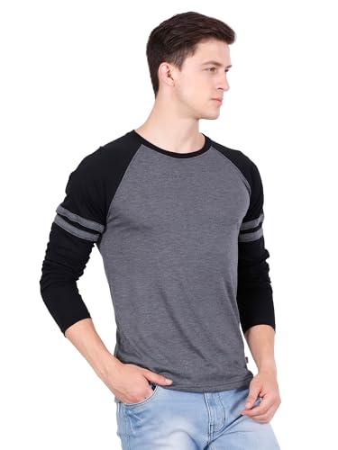 Image of fanideaz Men's Stylish Raglan Full Sleeve T-Shirt Stylish Classic Comfort Wear for Mens Premium Cotton Full Sleeve t Shirt for Men Round Neck Regular fit Tshirt for Mens