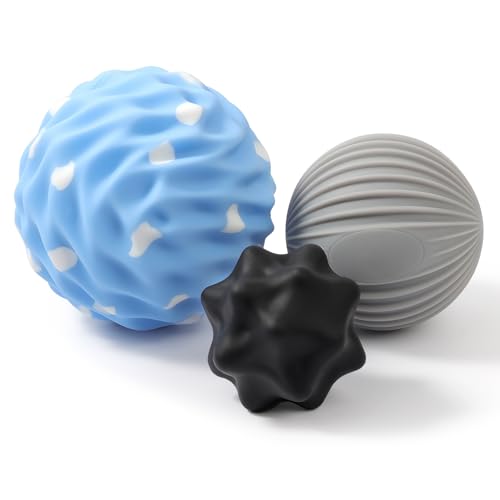 HODEMI Massage Ball Set, Textured, Spiky, Lacrosse Ball for Deep Tissue Muscle Massage, Myofascial