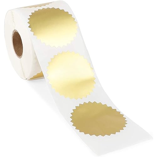 Stockroom Plus Round Gold Seal Sticker Roll - Envelope Sealer for Invitations & Greeting Cards - Circle Sticker Labels - 2 in, 500 Count