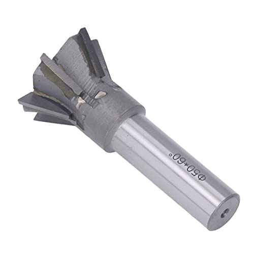 50mm Dia 60 Degree Dovetail Cutter Milling Cutter Cemented Carbide Milling Straight Shank End Mill Dovetail Tool for Metalworking 6 Flutes